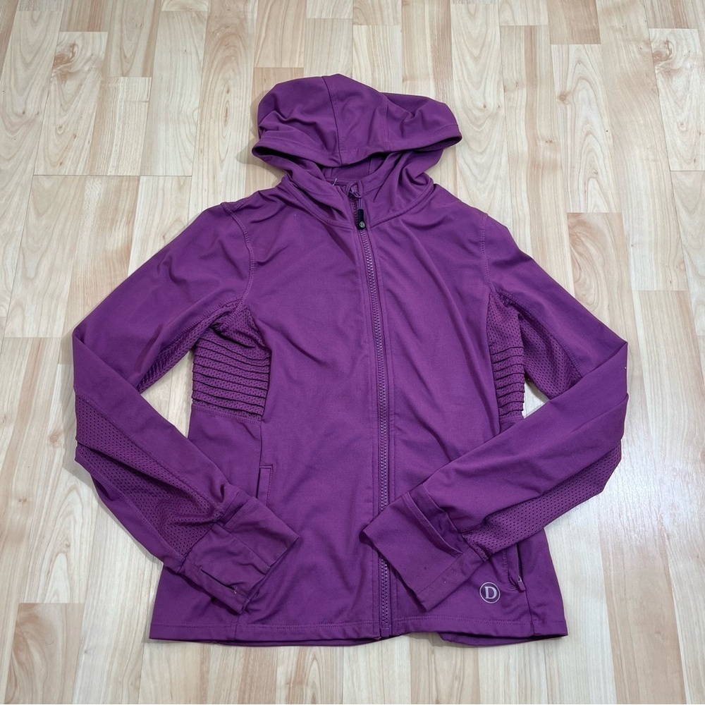 Girls Dover Saddlery Athletic Equestrian Full Zip Hooded Jacket Layer Size XL